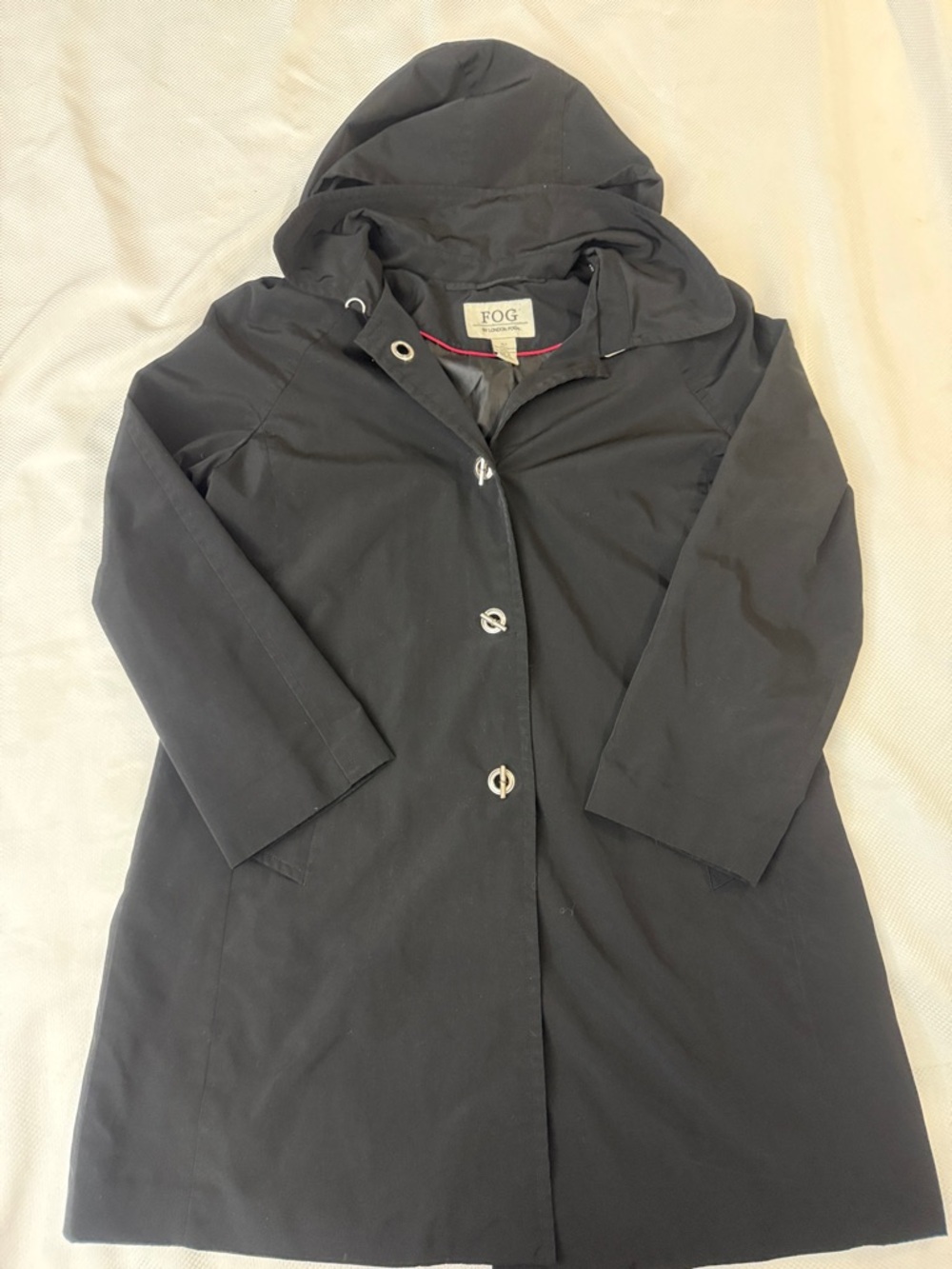Black Fog by London Food Hooded Women's Rain Jacket - Large